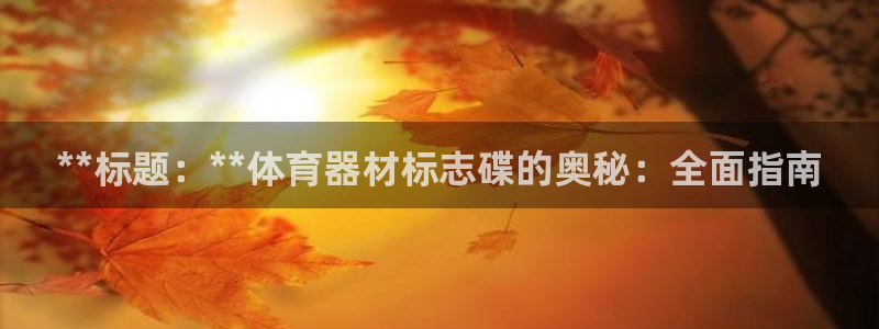 极悦官网的登录方法有哪些：**标题：**体育器材标志