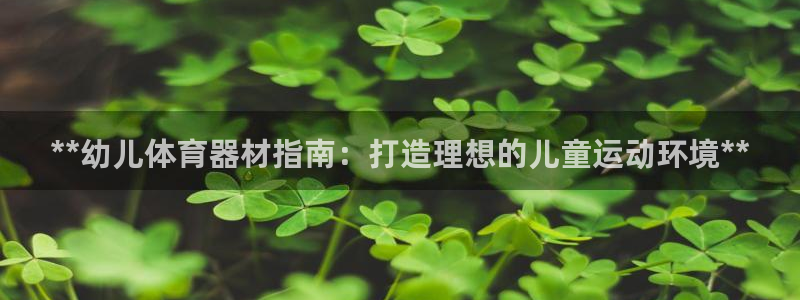 极悦平台登录入口注册：**幼儿体育器材指南：打造理想