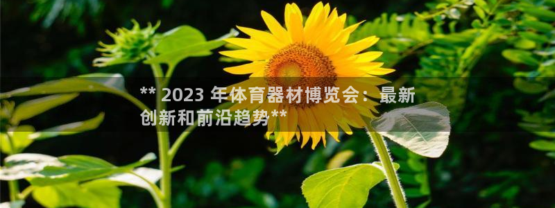 极悦平台官方网站：** 2023 年体育器材博览会：